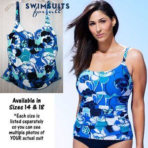 NWT in Package Camisole Style Swim Top Blue White